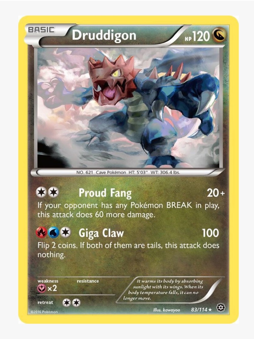 Druddigon XY Steam Siege Pokemon Trading Card